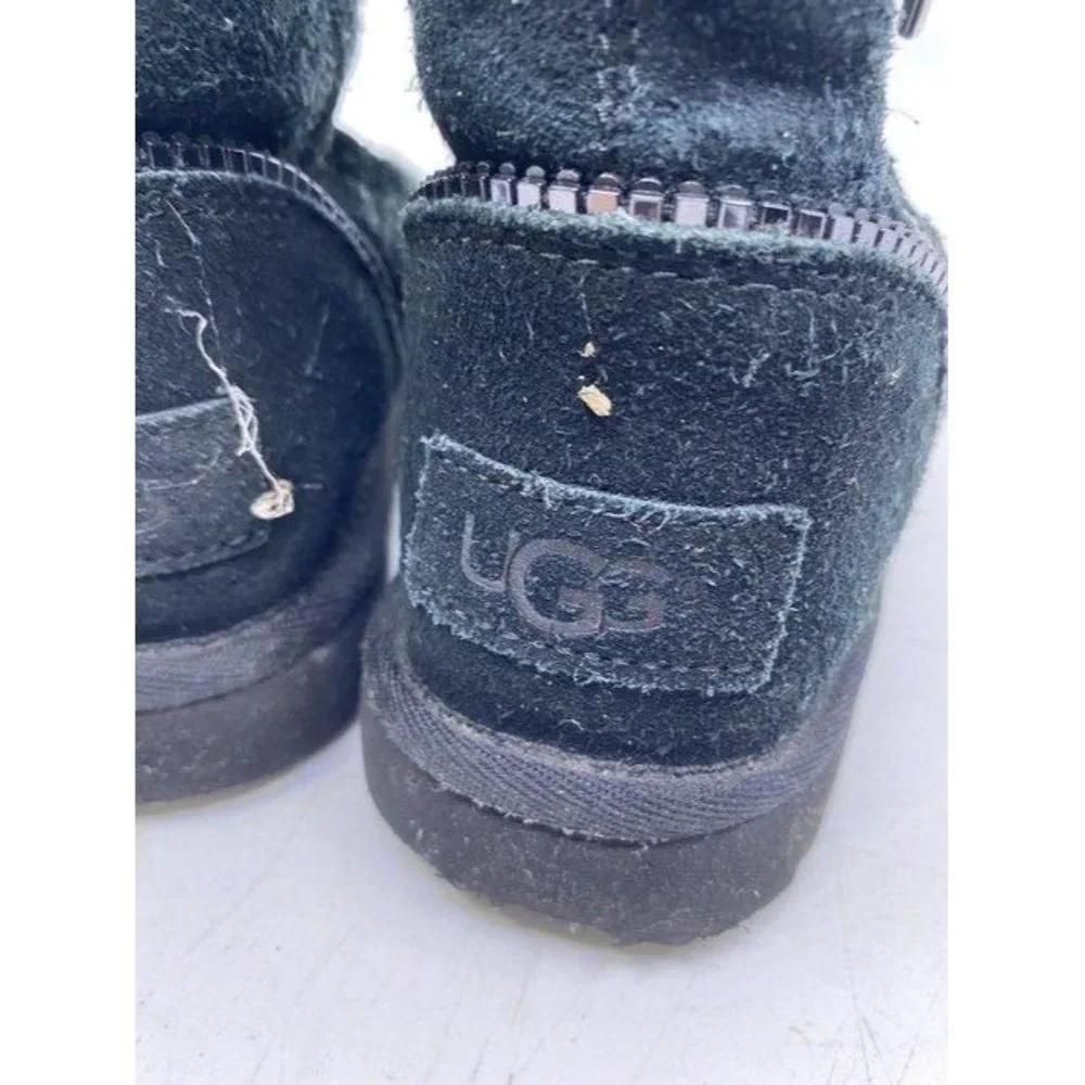 Ugg Australia Black Kids Zipper Accent Bootsbootie